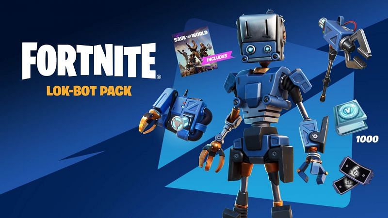 Gamers can get 500 V-Bucks for free from purchased Lok-Bot Starter Pack in Save the World (Image via Max/Twitter)