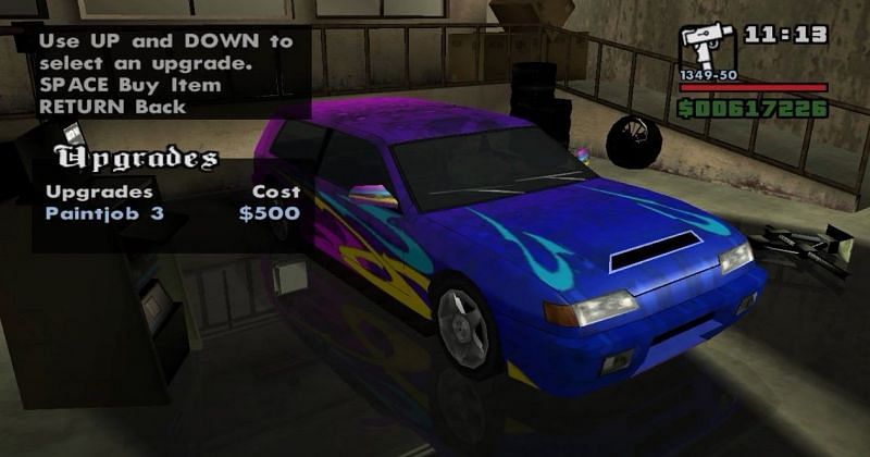 En spiller, der tilpasser sin bil i GTA San Andreas (Billede via Rockstar Games)