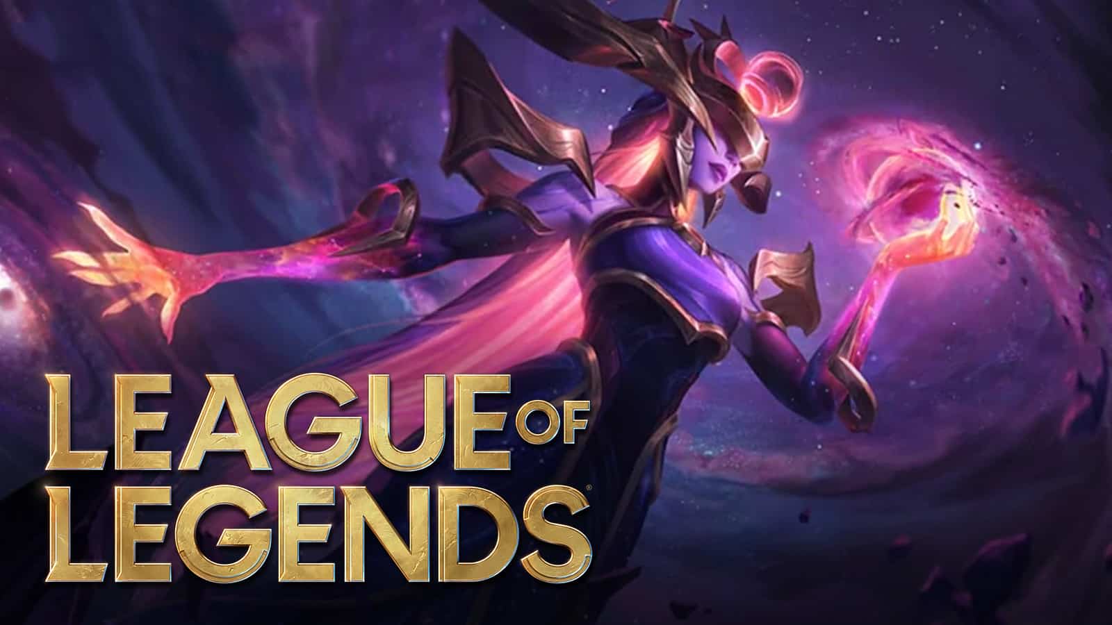 Lissandra looms over League of Legends logo in potential jungle buffs.