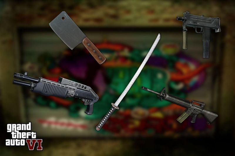 Weapons, old and new (Image via Rockstar Games and edited by Sportskeeda)