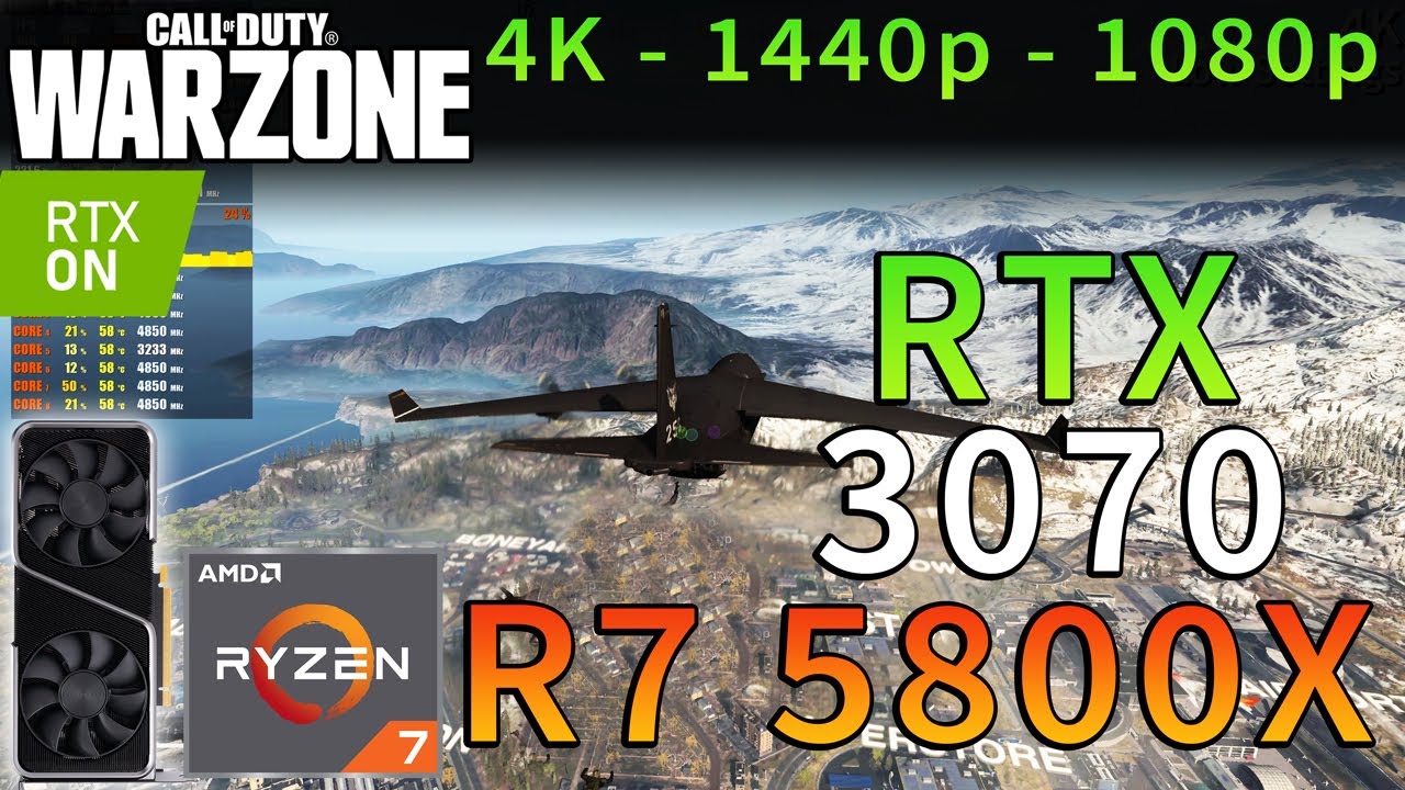 Call of Duty: WARZONE |  RTX 3070 |  Ryzen 7 5800X |  4K - 1440p - 1080p |  Ultra- og lavindstillinger