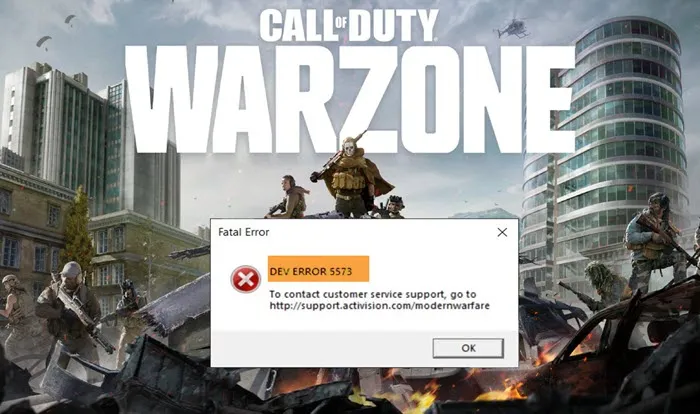 Call of Duty Warzone Dev -fejlkode 5573