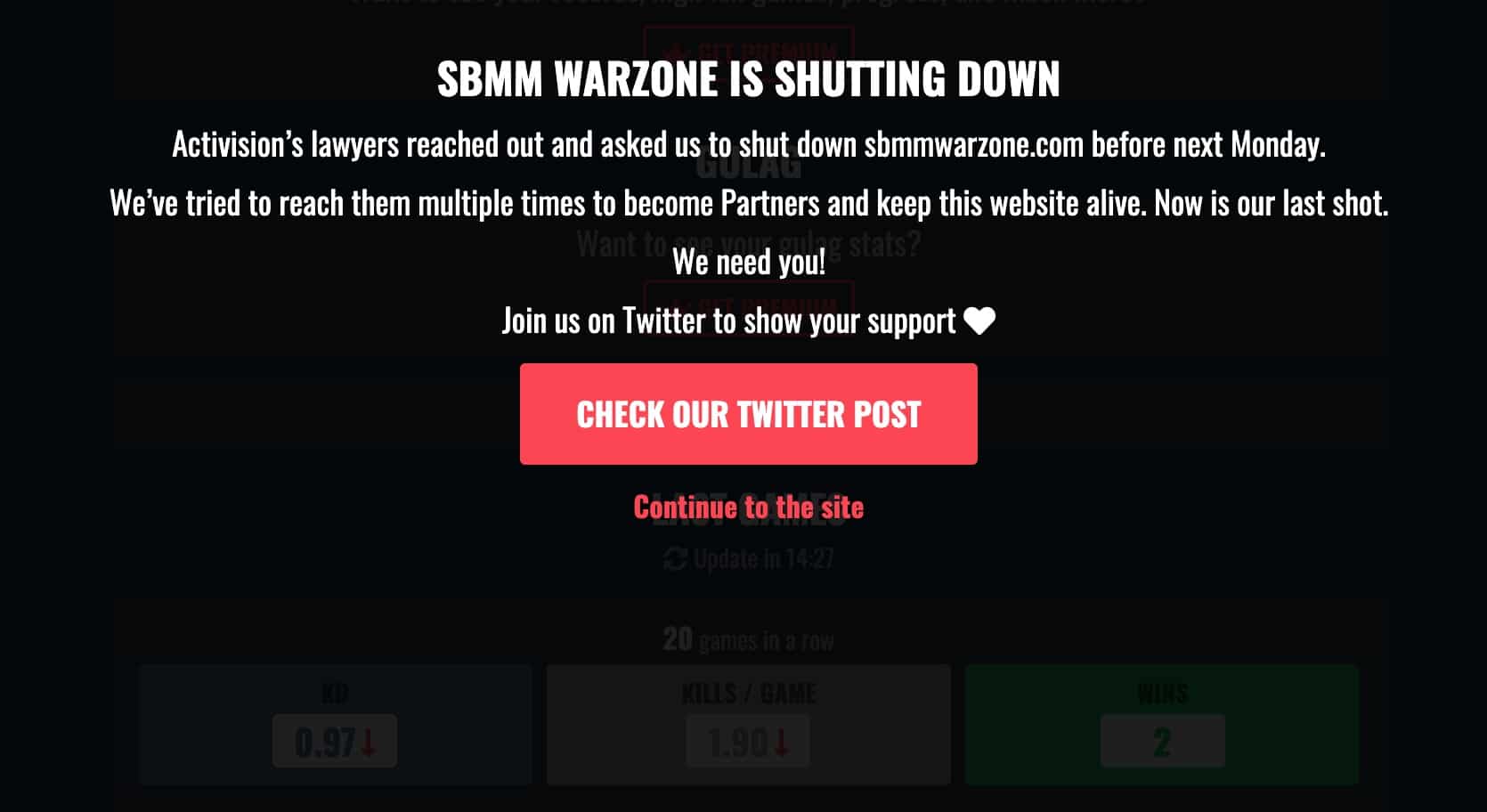 sbmm warzone -lukningswebsted