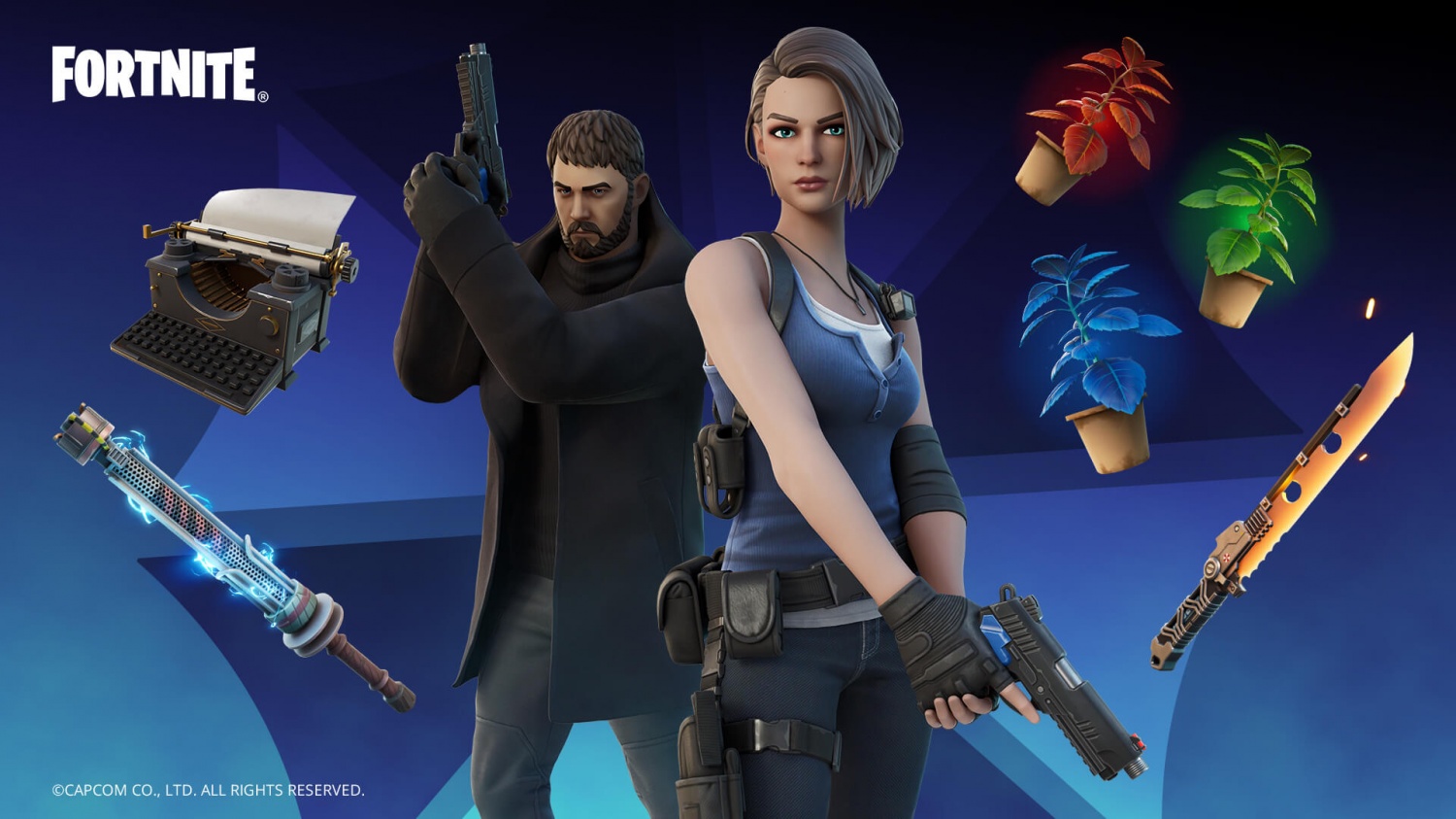 'Resident Evil's' Chris Redfield og Jill Valentine fås nu i 'Fortnite' shoppen