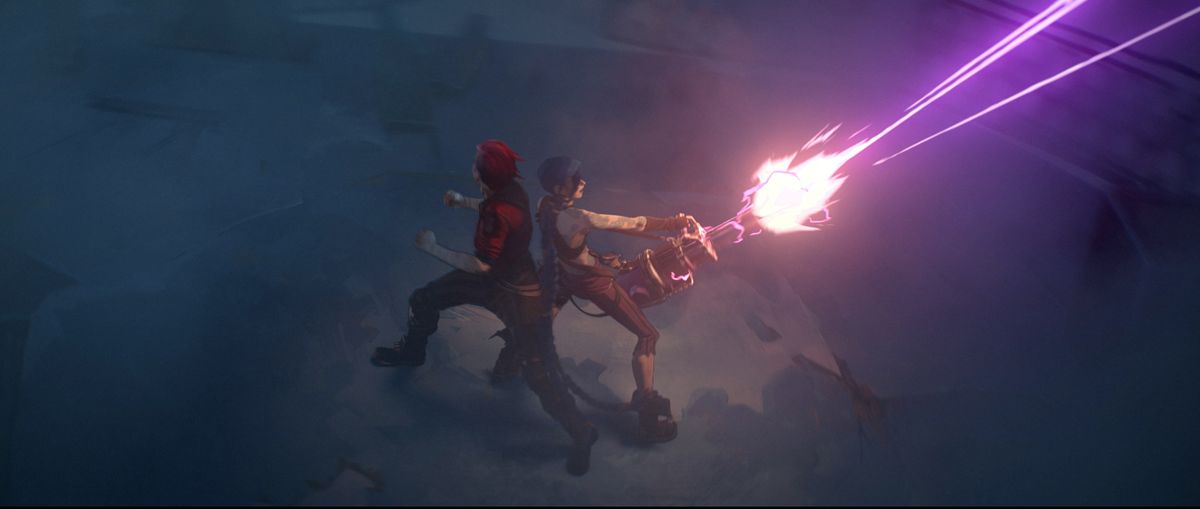 Jinx og Vi kæmper i League of Legends Netflix-serien Arcane