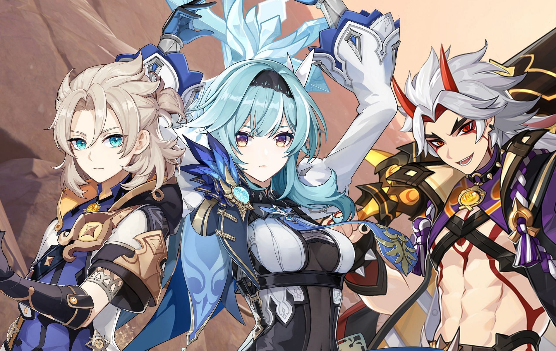 The three 5-star characters who will appear in V2.3 (Image via Genshin Impact)