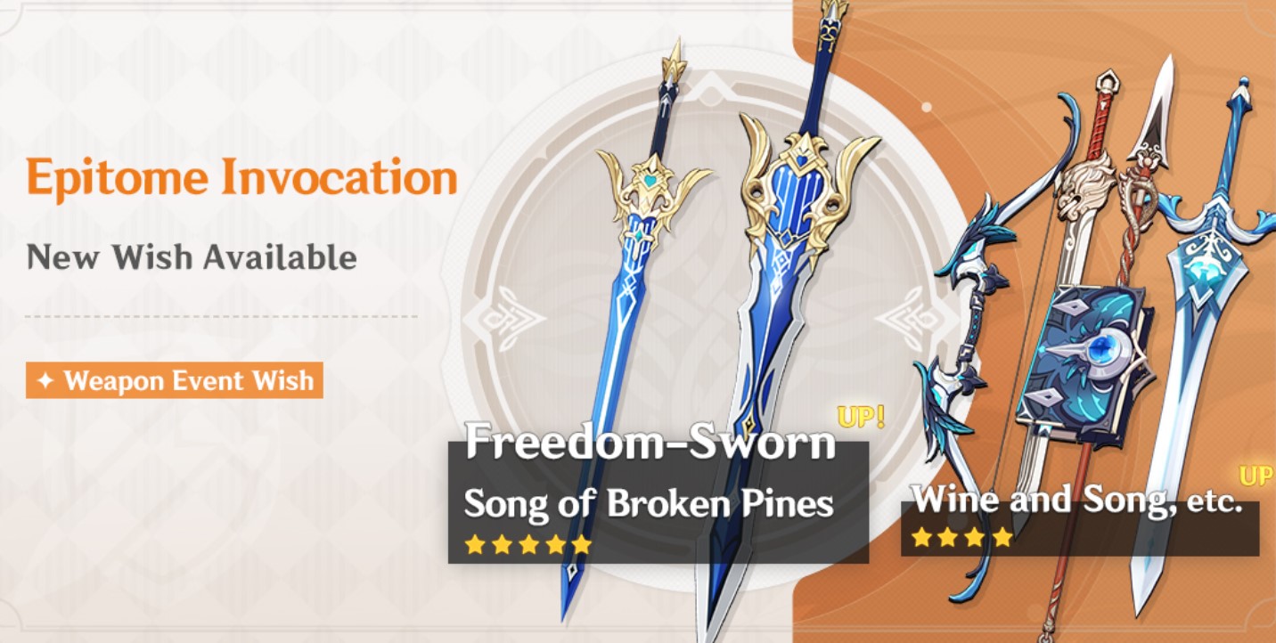 Genshin Impact 2.3-versionsopdatering: Event Wish "Epitome Invocation"