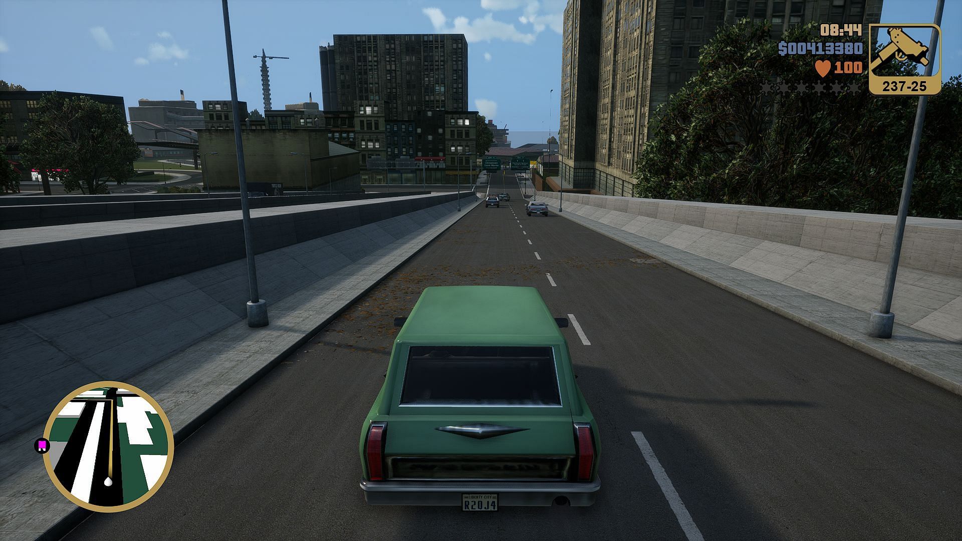Et eksempel på GTA 3's bedre vejteksturer (billede via Nexus Mods)