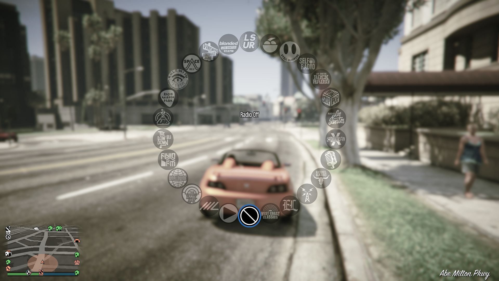 Sådan ser Radio Wheel ud i GTA 5 (Billede via Rockstar Games)