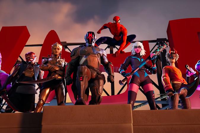Spider-Man, The Foundation og andre karakterer i Fortnite Chapter 3