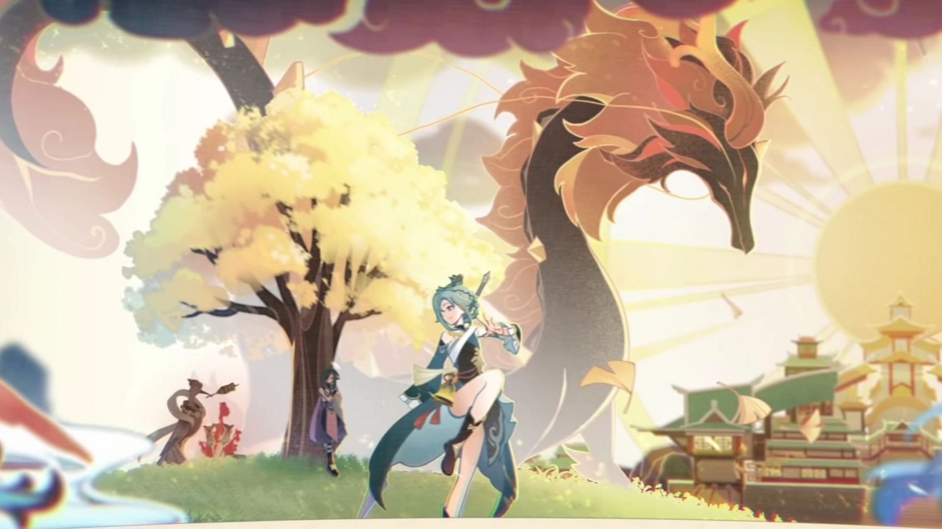 Leaks have begun to reveal details about Yelan in Genshin Impact. (Image via LyurGG/YouTube)