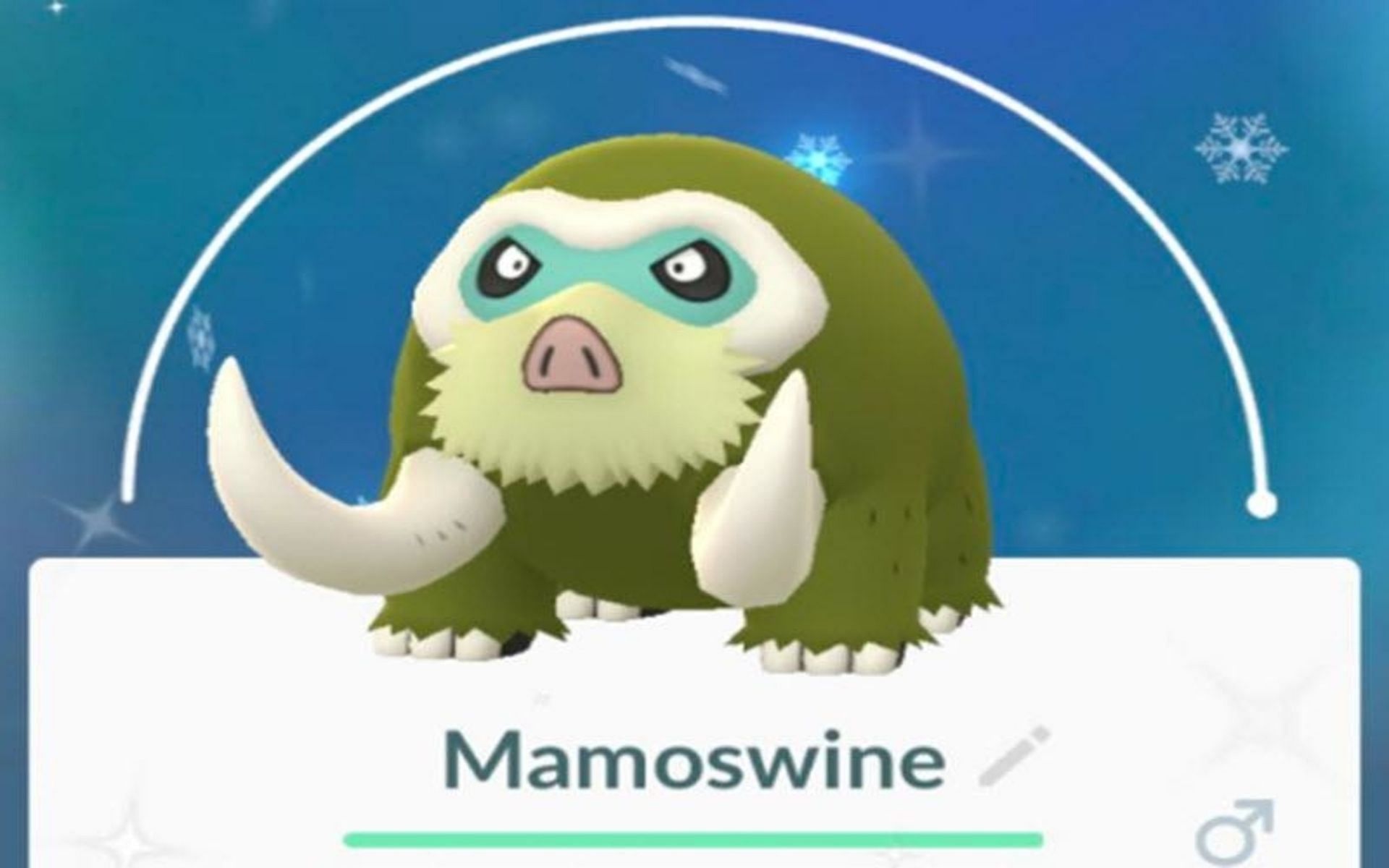 Shiny Mamoswine has a lighter shade of brown (Image via Niantic)