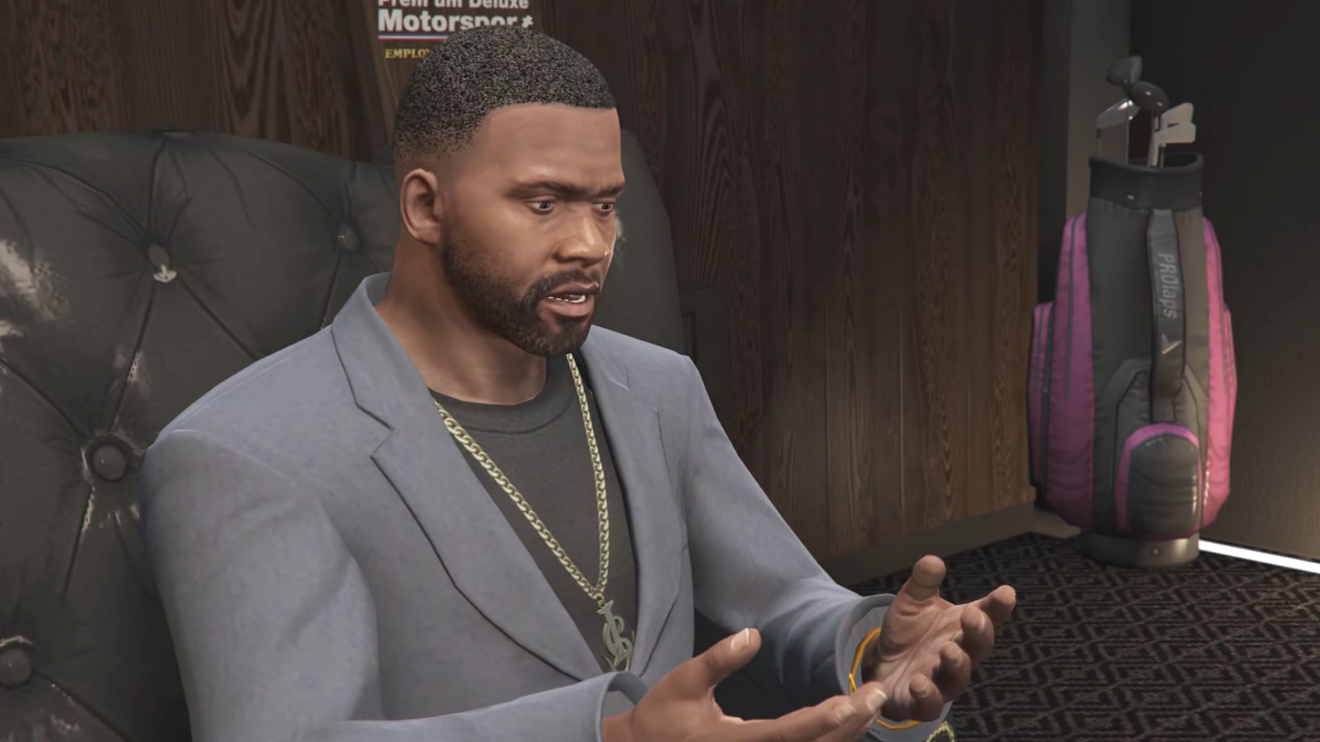 Franklin's look here is dated to 2021 (Image via Rockstar Games)