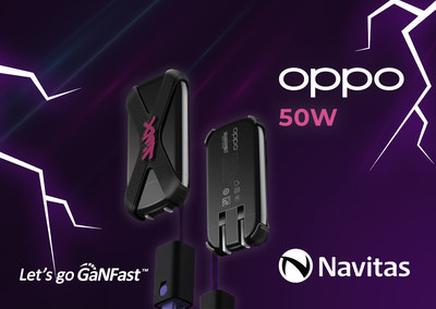 Navitas er meget beæret over endnu en gang at hjælpe med frigivelsen af ​​OPPO 50W ultratynde og ultrahurtige småkageoplader gennem Powerland Electronics fremragende design.