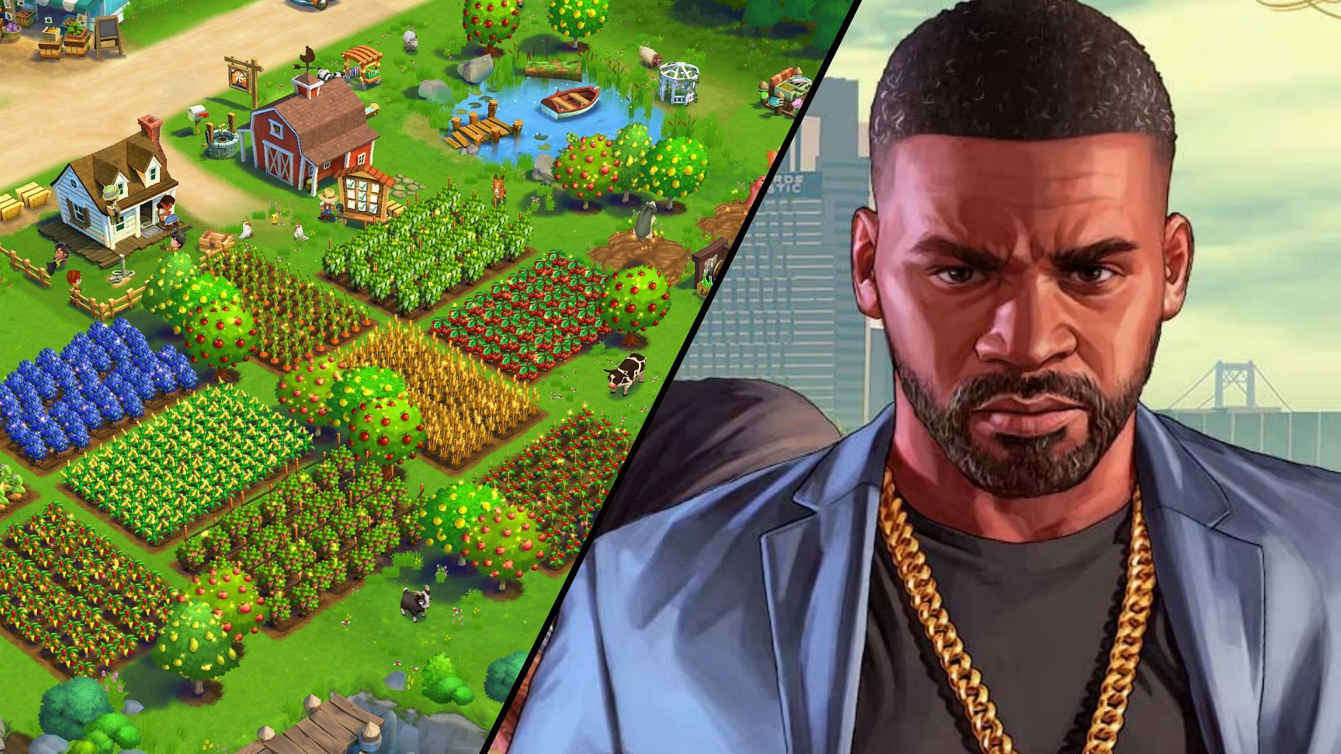 Zynga is best known for creating Farmville (Image via Zynga, Rockstar Games)
