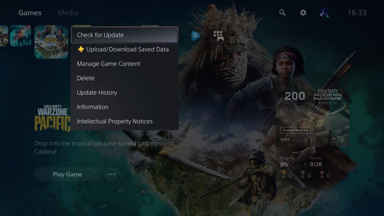 PS5 opdatering