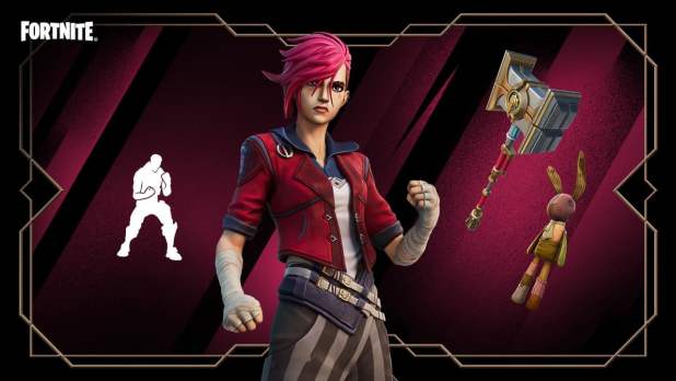 Dronning! Vi, fra League of Legends og Arcane, kommer til Fortnite 1 Vi's outfit, emote, hakke og rygtilbehør i Fortnite