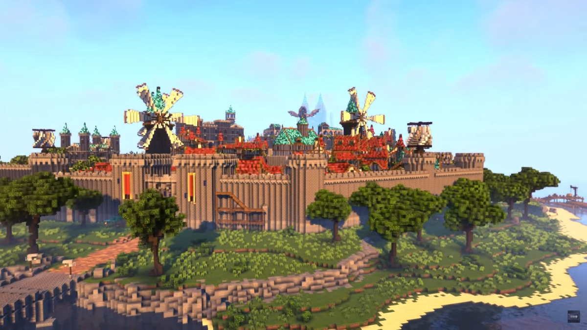 Minecraft-bygningen genskaber på en storslået måde Genshin Impacts Mondstadt