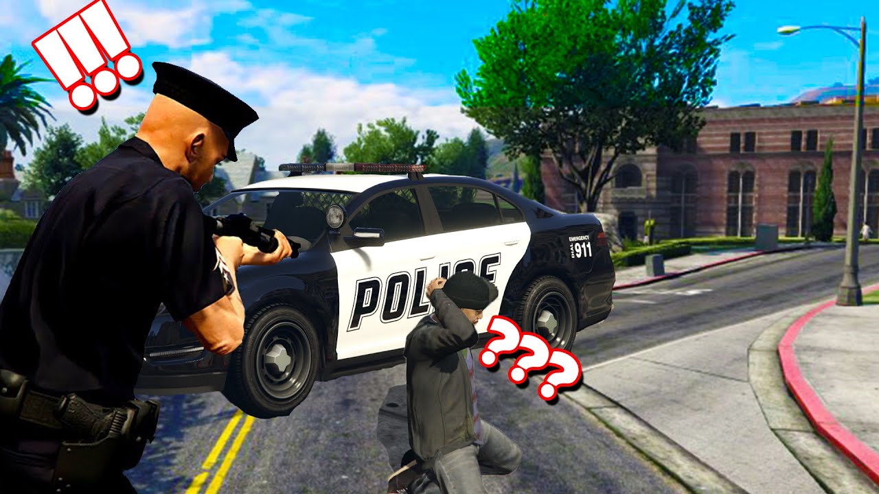 Spiller GTA 5 som en politibetjent!  Youtube