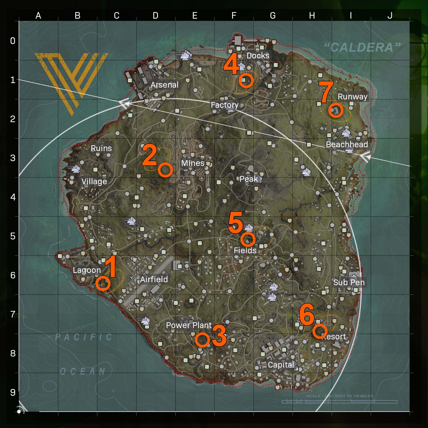 Warzone Pacific sæson 2 forskningslaboratoriebunkers kort placeringer