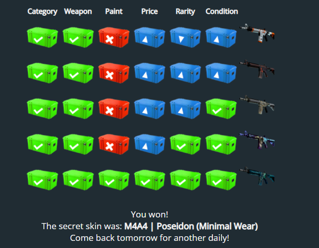 WORDLE For CSGO - CS:GOrdle To Guess CSGO Skins