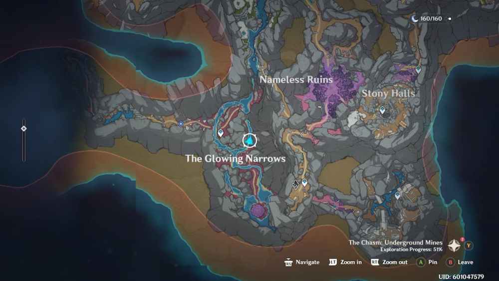 Genshin Impact Orb of Blue Depths Glødende Narrows Kort (1)