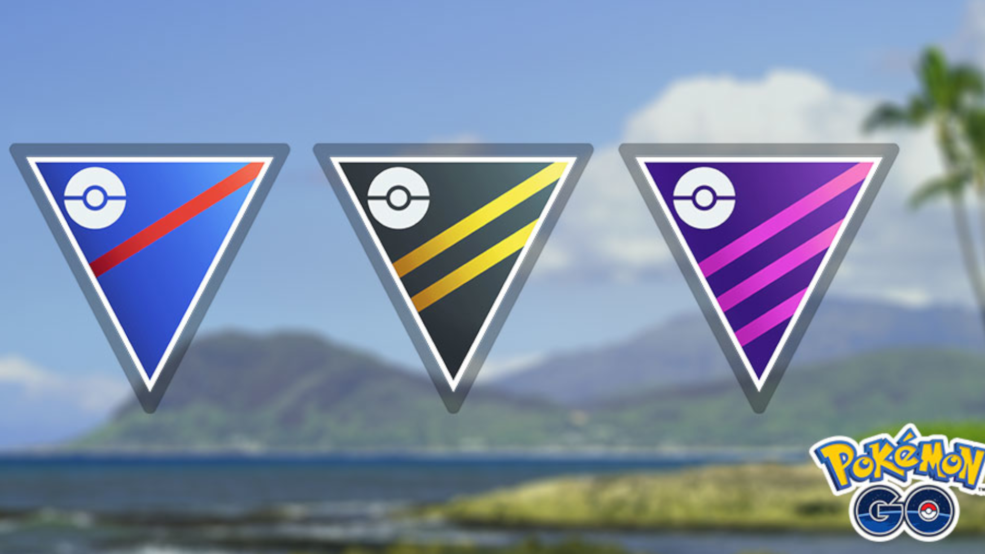 Store League, Ultra League og Master League ikoner fra Pokemon Go