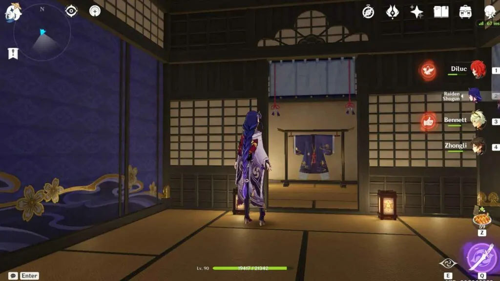 Kimono placering for Ayakas Genshin Impact Rituals