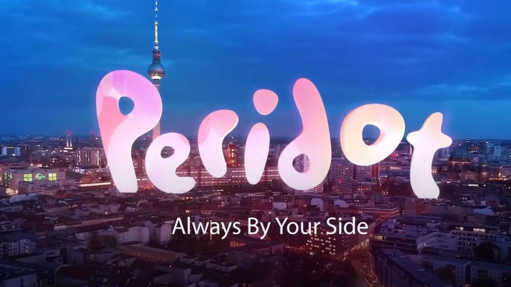 Peridot-logo over byen