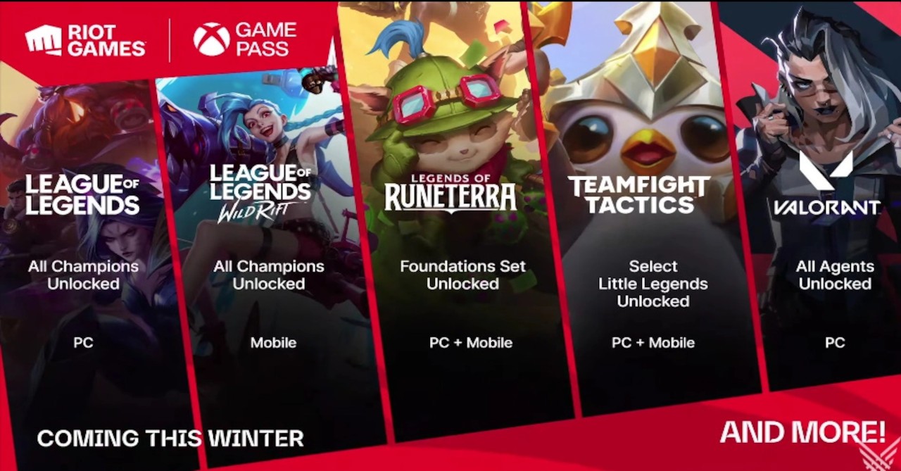 Game Pass-abonnenter for at få alle League of Legends-mestere og VALORANT-agenter gratis