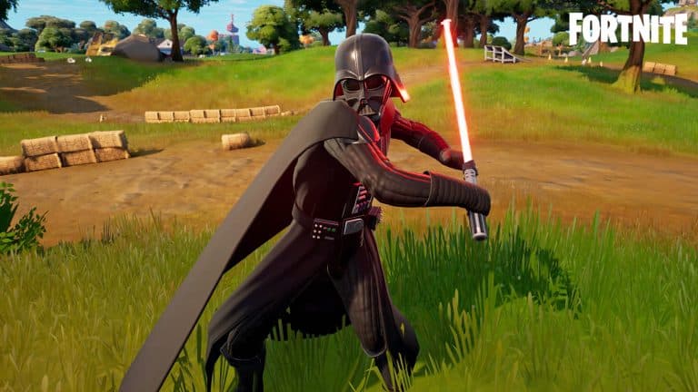 Darth Vader kæmper med sit lyssværd i Fortnite