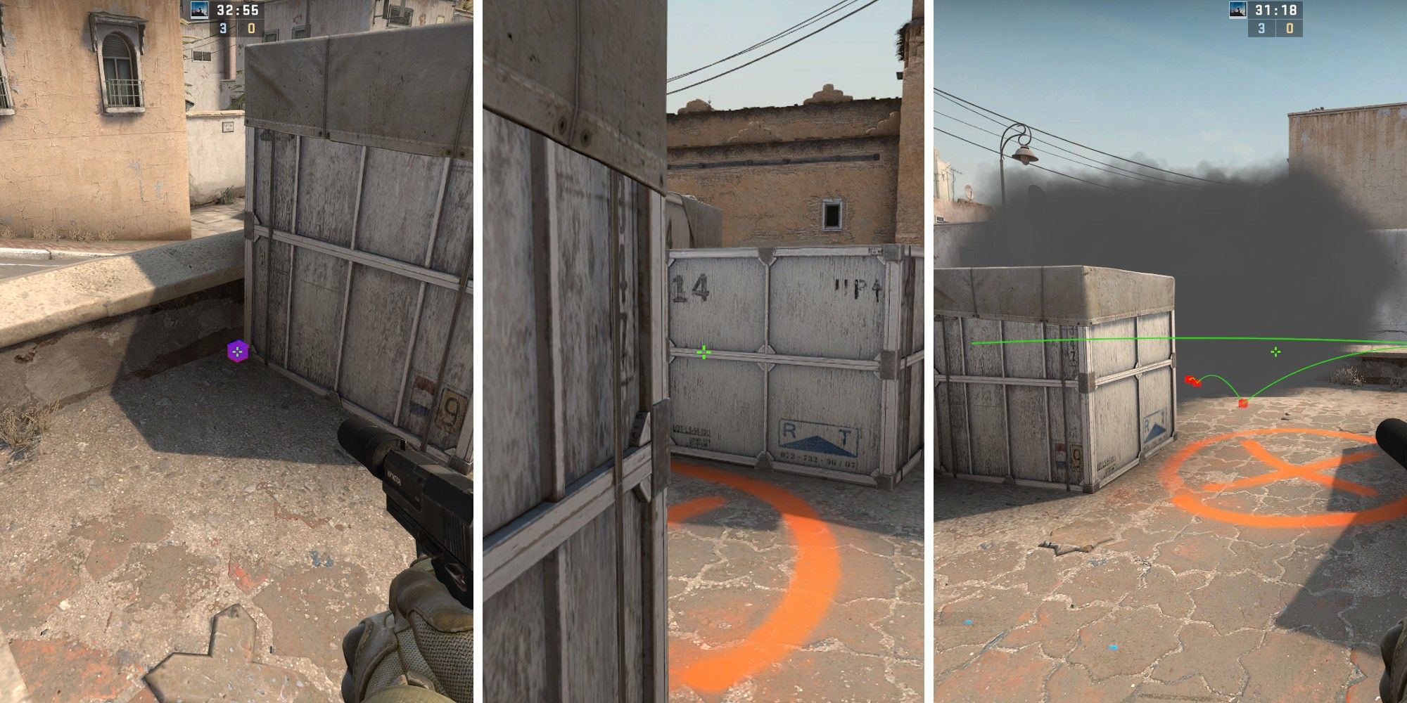 CSGO dust 2 røgspot på stedet