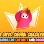 Fall Guys: Crown Clash begivenhed;  få gratis præmier i Fortnite og Rocket League