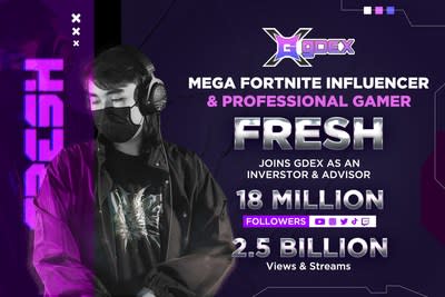 Major Fortnite Professional Gaming Influencer "Fresh" investerer og støtter gDEX Metaverse