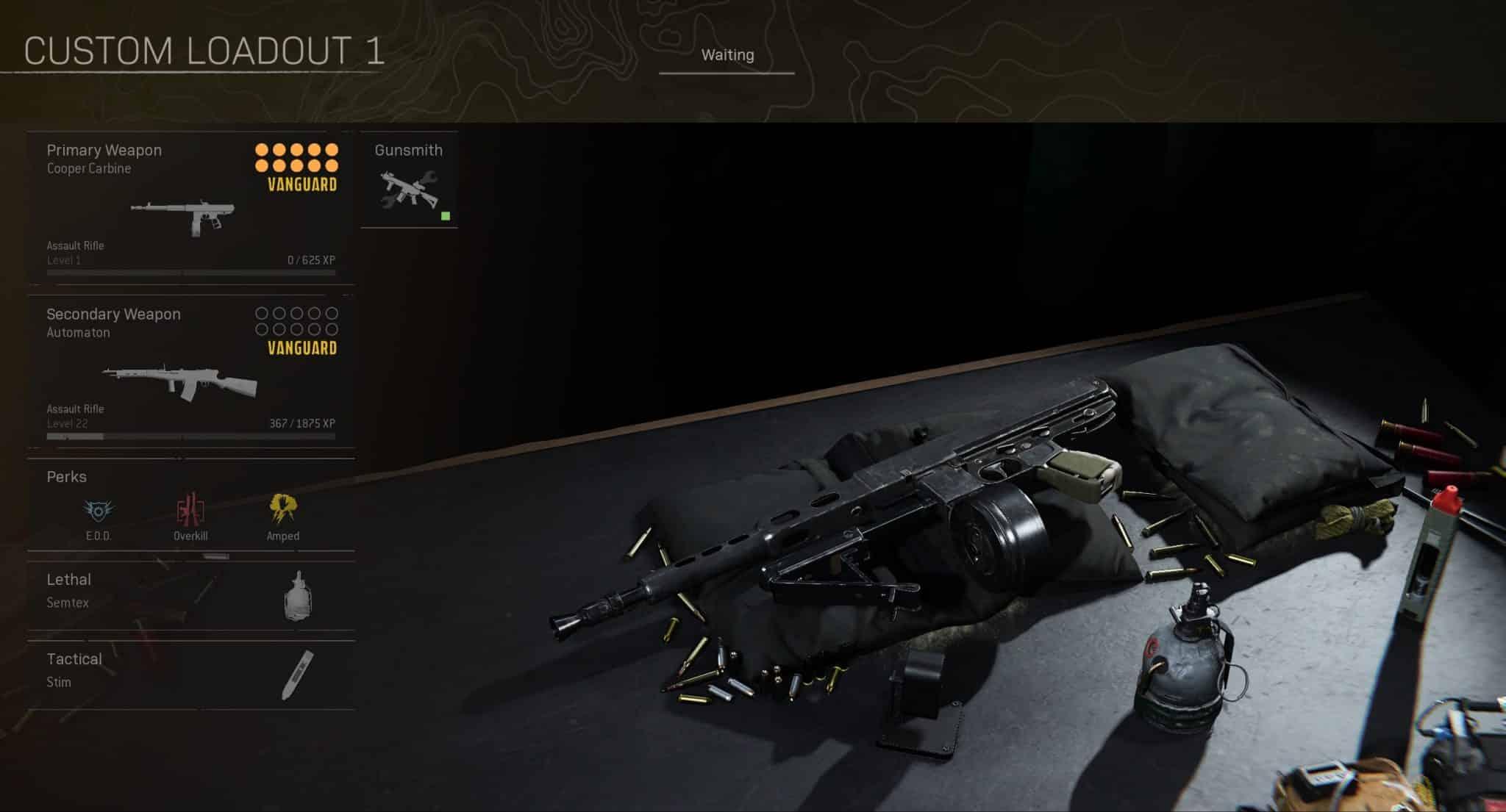 Cooper Carbine udstyrsskærm