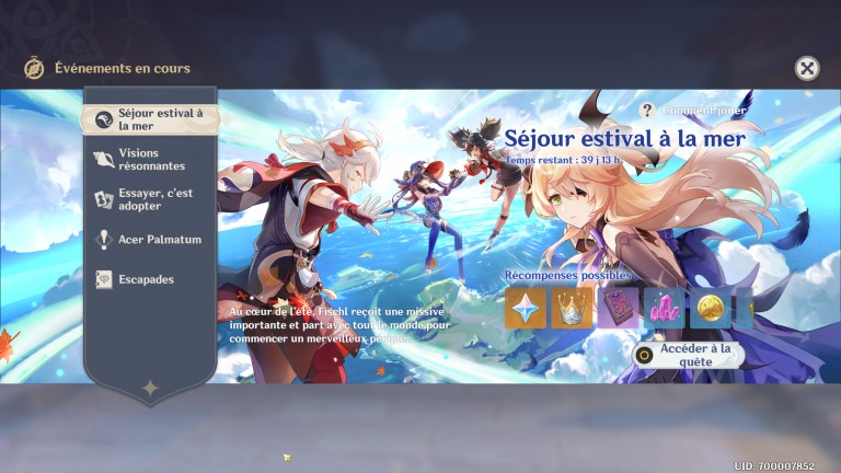 Genshin Impact, tout savoir sur le nouvel événement "Séjour estival à la mer" : Primo-gemmes et nouvelle apparence pour FIschl à la clé