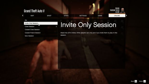 Vælger kun invitationssession til GTA Online