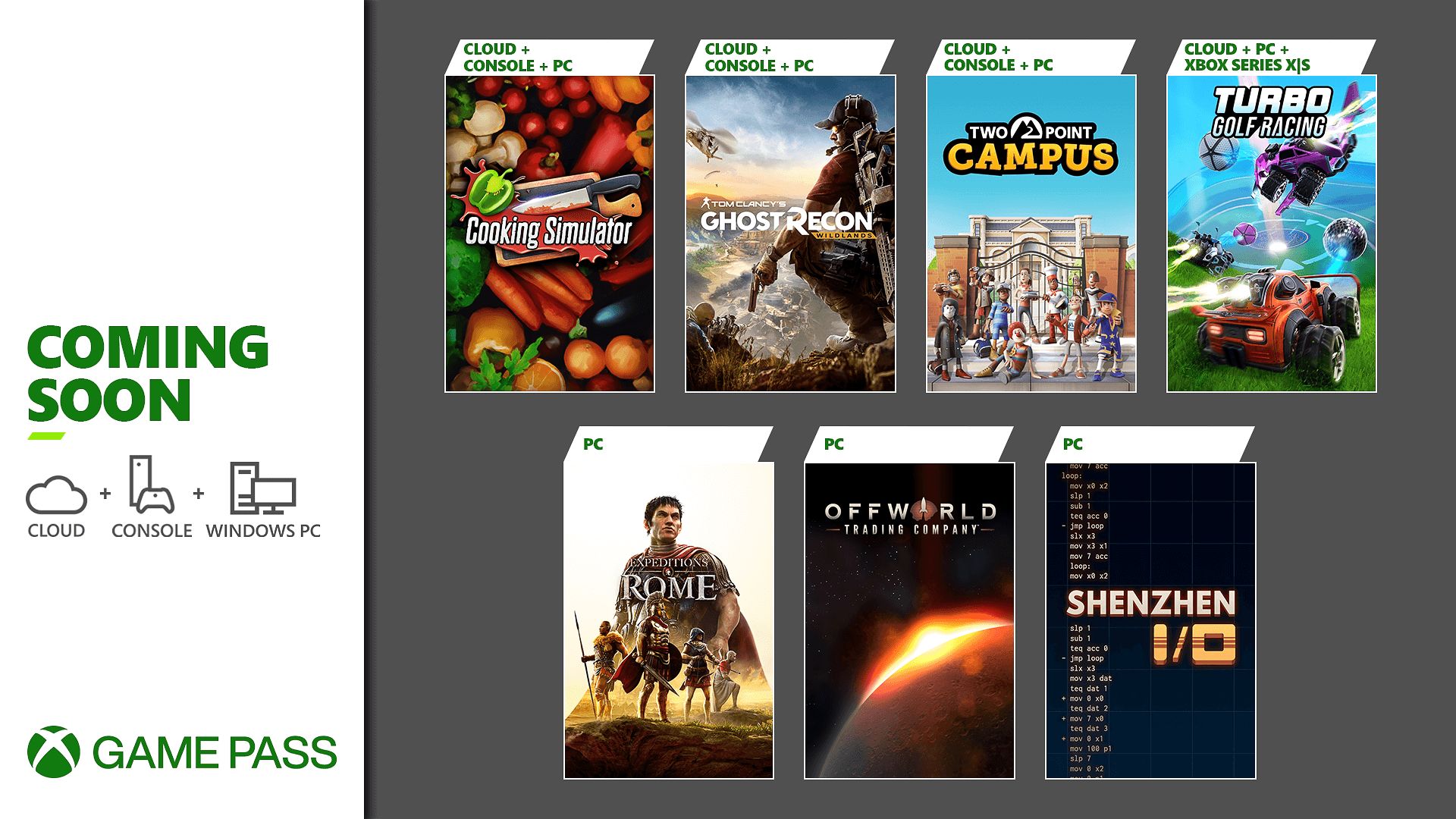 Kommer til Xbox Game Pass: Ghost Recon Wildlands, Turbo Golf Racing, Two Point Campus og mere