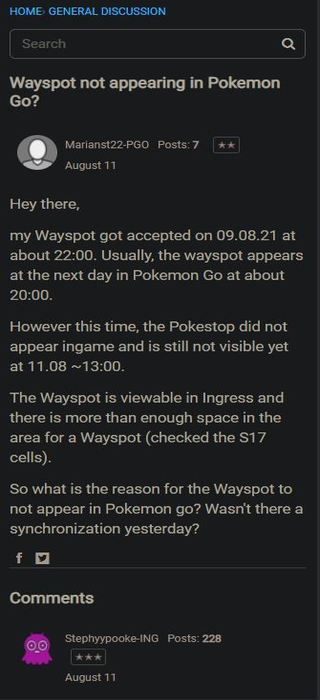 Pokemon-Go-wayspot-fungerer ikke