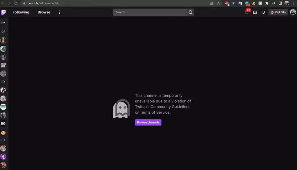 er adriana chechik forbudt på twitch