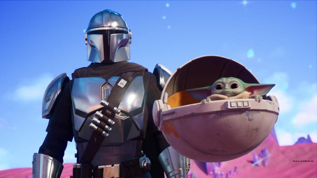 The Mandalorian og Baby Yoda i Fortnite