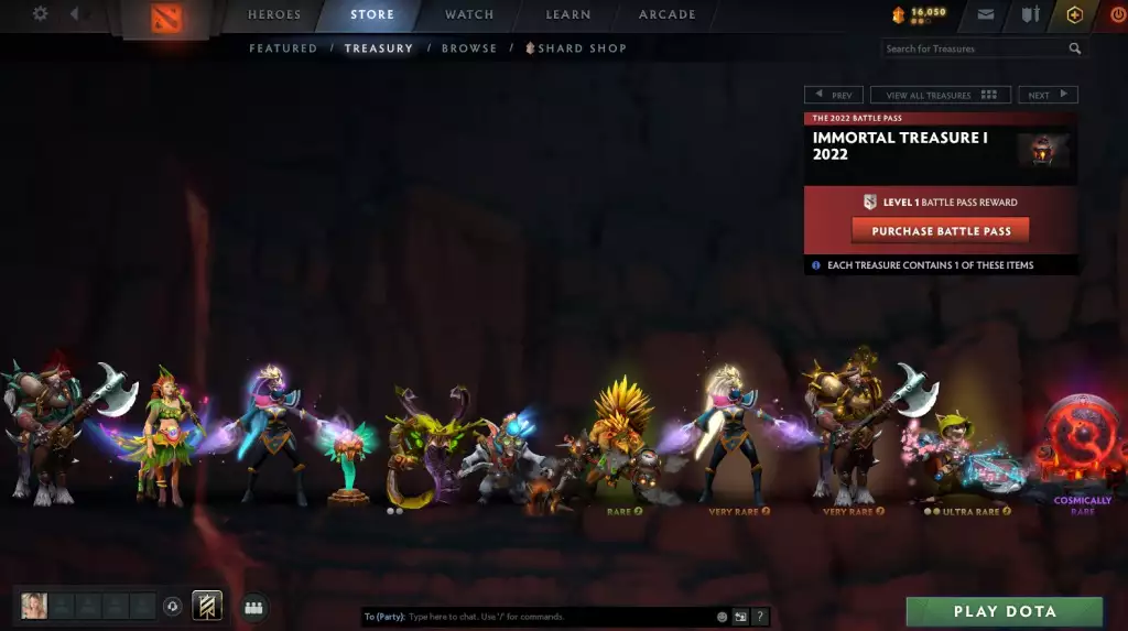 dota 2 battle pass immortal treasure 1 2022