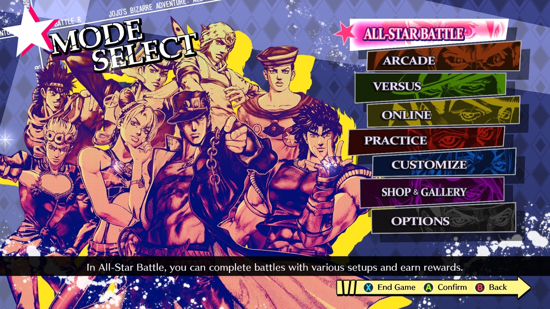 oJo's Bizarre Adventure: All-Star Battle R Skærmbillede