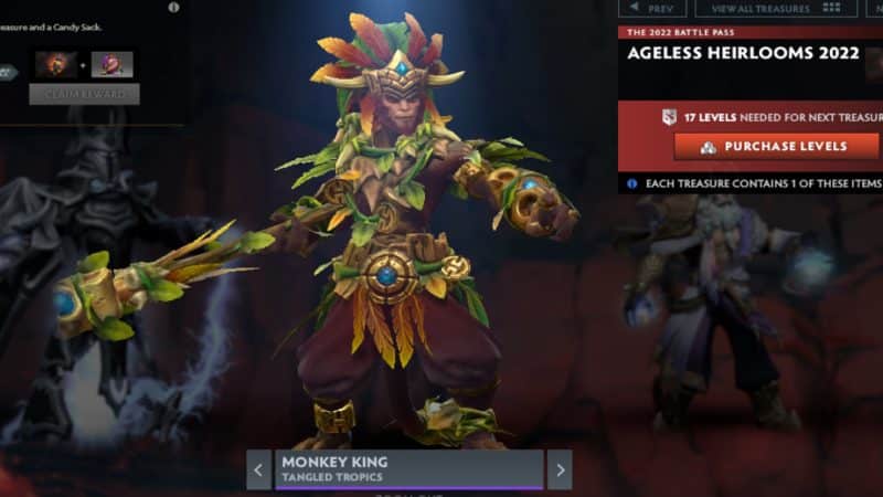 Monkey King kæmper mod fjender, mens den er dækket af blade