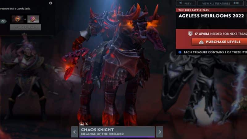 Chaos Knight rider ind i en kamp på sin plads med brændende røde hove
