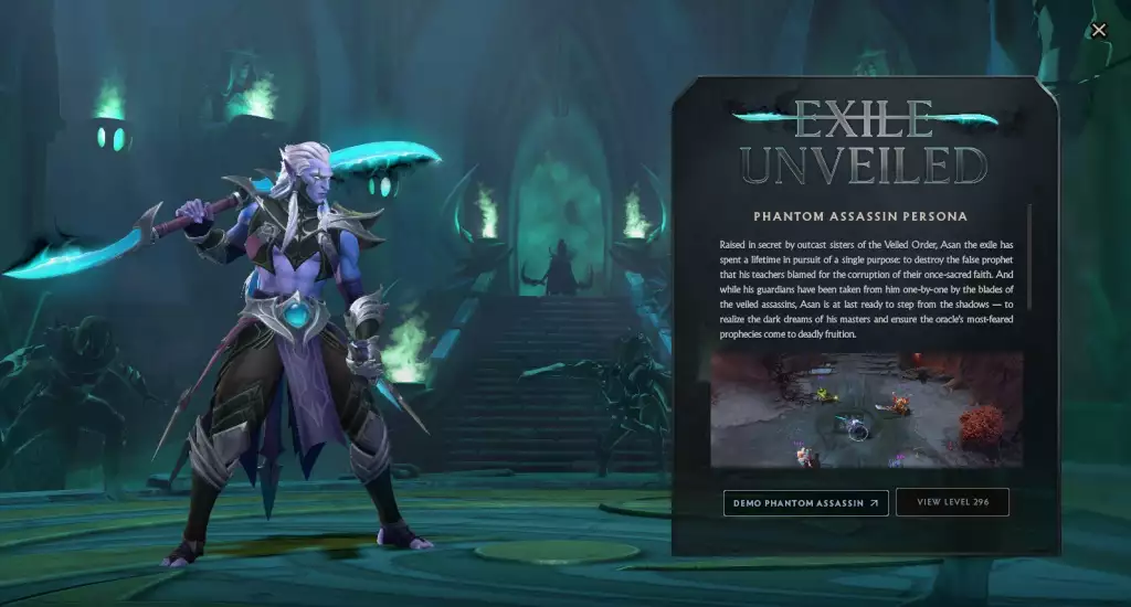 dota 2 phantom assassin eksil afsløret persona bundle