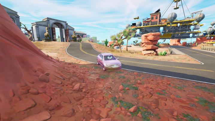 Køre et Chrome-køretøj i Fortnite.