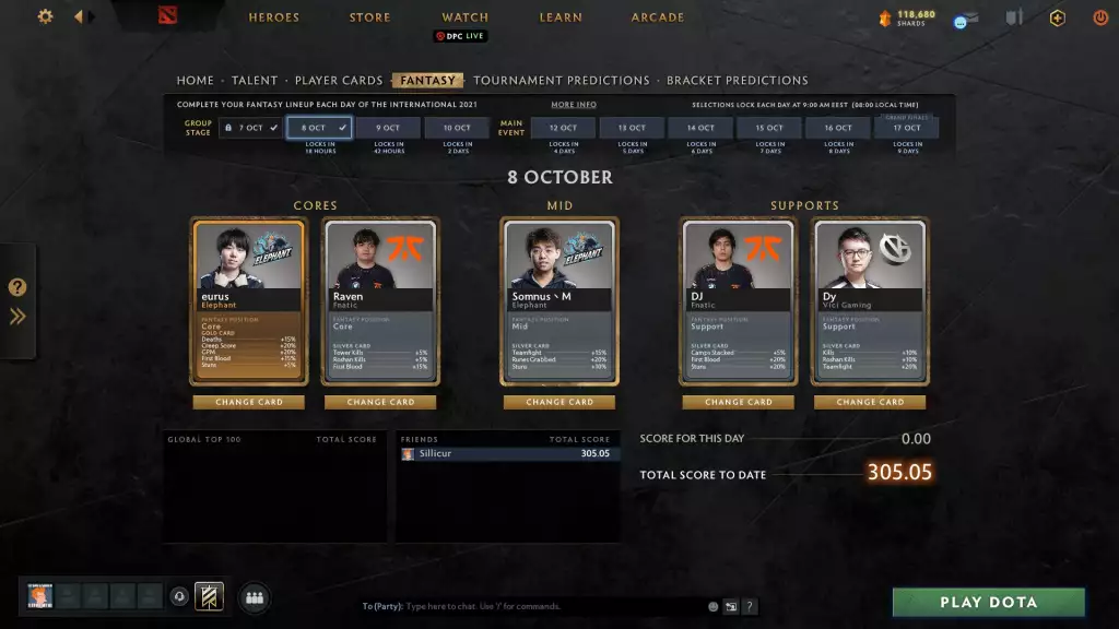 Dota 2 TI11 Fantasy