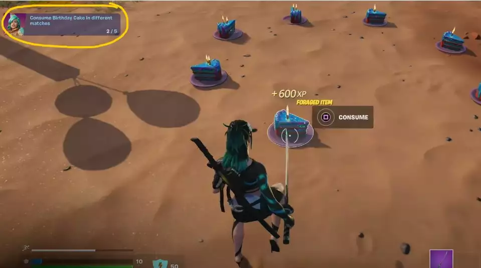 hvordan man spiser fødselsdagskage i fortnite sæson 4