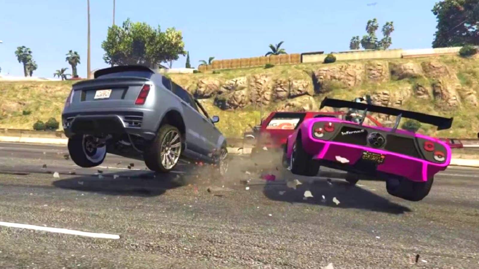 Skøre GTA 5-optagelser viser NPC 'drunk driver' forårsager en kæmpe ulykke